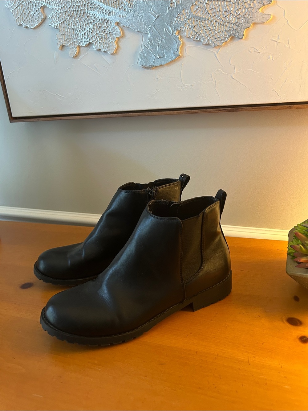 Black Chelsea Moto Boots 8W